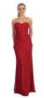 Strapless Sweetheart Neck Long Lace Formal Bridesmaid Dress in Burgundy